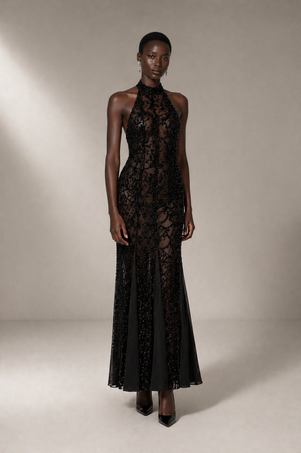 Robe licou à paillettes Calista